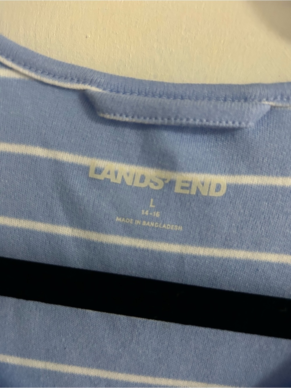 Lands End Long Sleeve Blue & White Stripe Pajama Nightgown NWOT - Picture 3 of 4